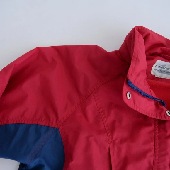 Vintage Northern Reflections Cottage Essentials Red w Blue Zip Up Hood Jacket M - Picture 12 of 13